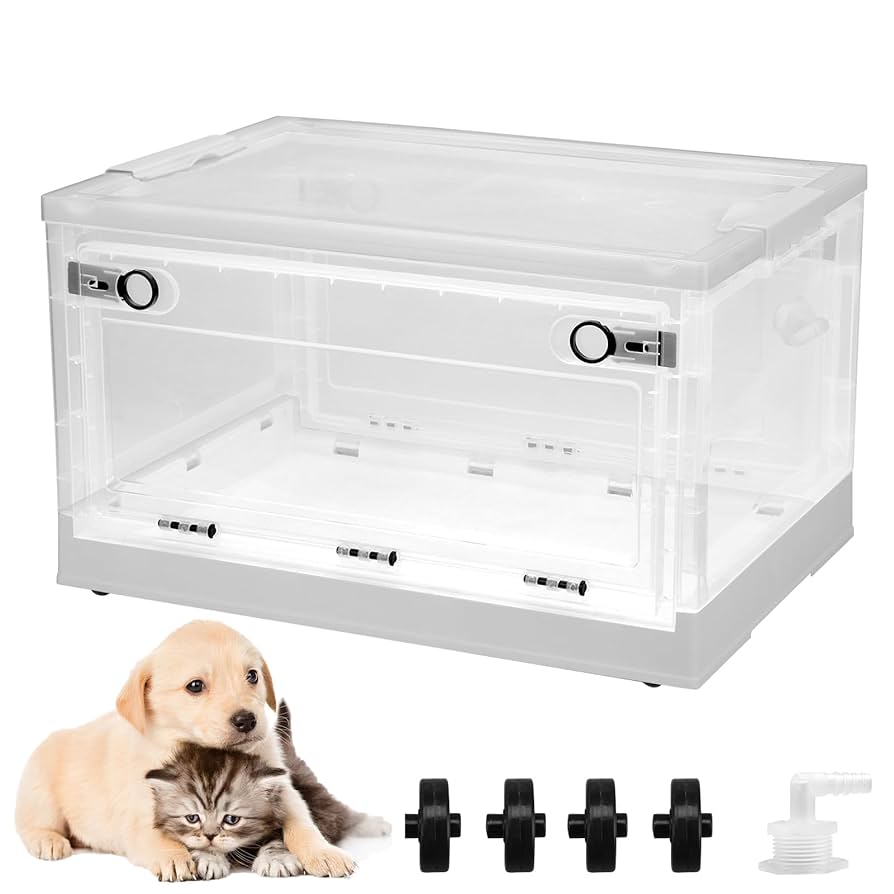 美品 酸素室 ペット用 お部屋付き Amazon | BreeRainz ペット用酸素室 酸素ケージ 56L 折りたたみ